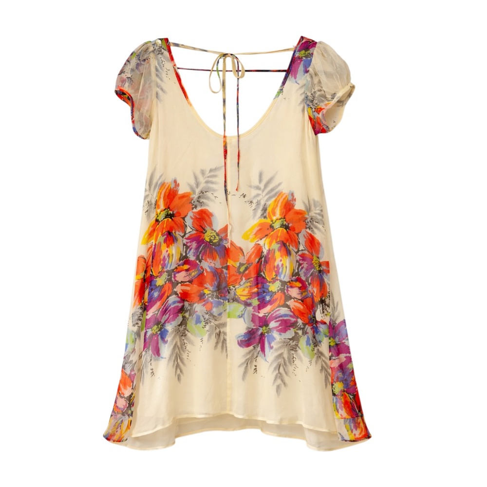 Bread‎ & Butterflies Fairycore Silk Chiffon Top Women Size S Whimsical Coquette